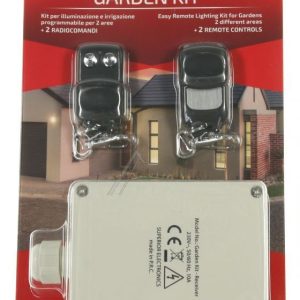 GARDEN KIT ZENDER & ONTVANGER-SET,  433,92MHZ,  2 KANAALS-12VDC/ 220VAC