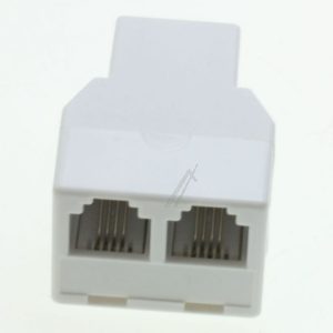 WESTERN-SPLITTER RJ11, 6P/ 4C,  WIT,  STEKER -> 2 X CONTRA