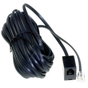 TELEFOON-VERLENGSNOER RJ11, 6P/ 4C,  10MTR. ZWART