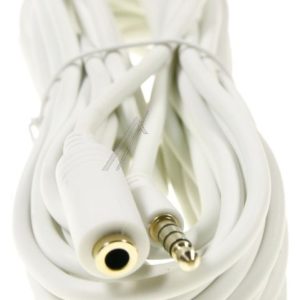 VERLENGKABEL 4-POL. JACK-3,5MM STEKER/ -CONTRA WIT,  L: 5,0MTR